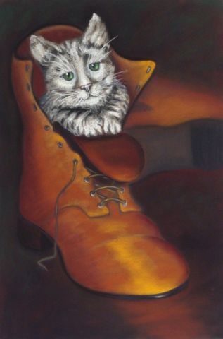L'artiste BETTY-M peintre - chat botté