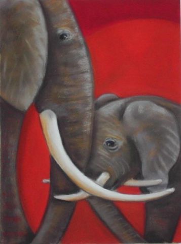 L'artiste BETTY-M peintre - les éléphants