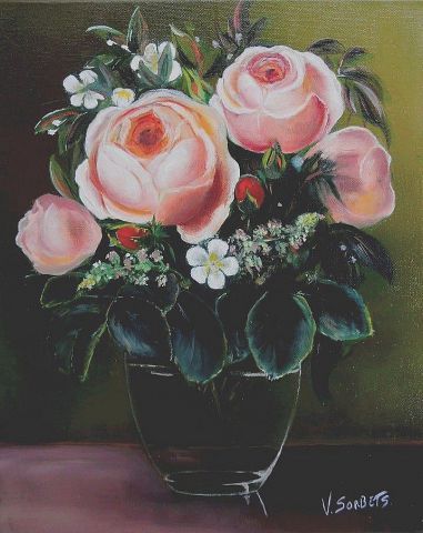 4 roses - Peinture - valerie sorbets