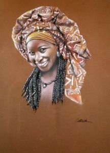 Peinture de Latrache: Femme sénégalaise