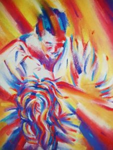 Peinture de FREDERIQUE NALPAS: Mi Amor 1 (peinture tango)