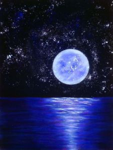 Peinture de BETTY-M peintre: lever de lune