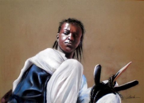 Jeune cavalier tuareg - Peinture - Latrache