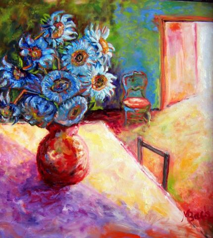 Les tournesols bleus - Peinture - Martine Bach Les tournesols bleus - Peinture - Martine Bach