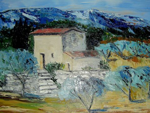 Dans le Luberon.en provence - Peinture - MARIE-THERESE VION Dans le Luberon.en provence - Peinture - MARIE-THERESE VION