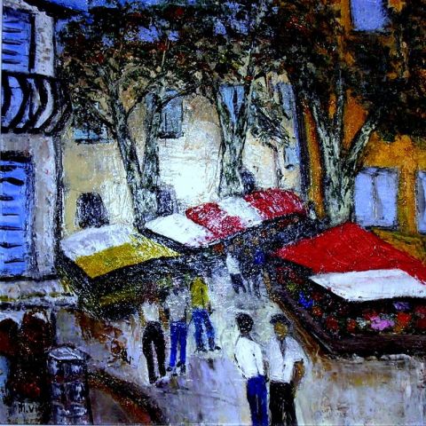 L'artiste MARIE-THERESE VION - Entrée du marché à Cassis