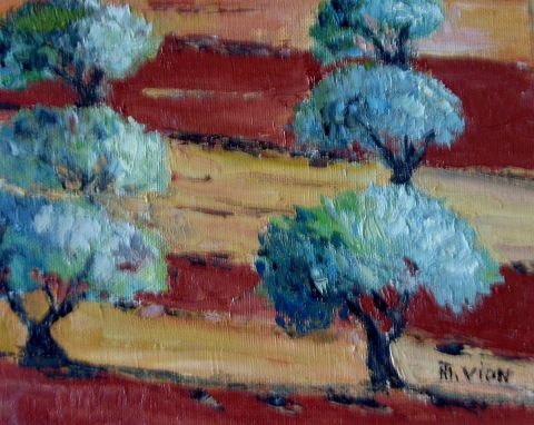 Champ d'oliviers - Peinture - MARIE-THERESE VION Champ d'oliviers - Peinture - MARIE-THERESE VION