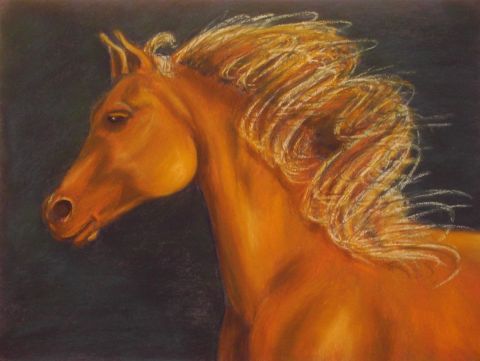 L'artiste BETTY-M peintre - tête de cheval