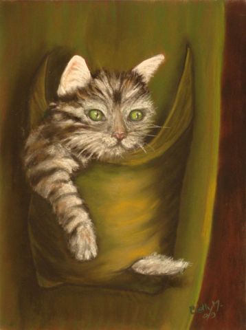 L'artiste BETTY-M peintre - chat en poche