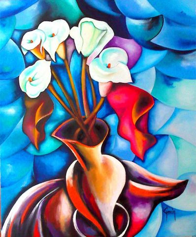 LE VASE AUX ARUMS - Peinture - le zacharien LE VASE AUX ARUMS - Peinture - le zacharien