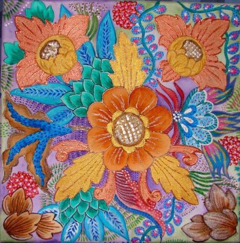 fleurs de bali lagi - Peinture - CAPDEVILLE sophie-ibusofi