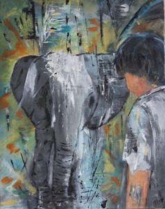 Voir cette oeuvre de Rosiane Priam: L'éléphant et l'enfant