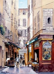 Peinture de Marcel BOOS: Ruelle du vieux Nice