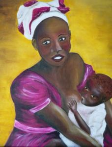 Peinture de Catherine CHAIX: Le bébé de Fatou