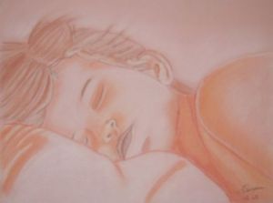 Dessin de elisabeth rouzaire: bébé dormant