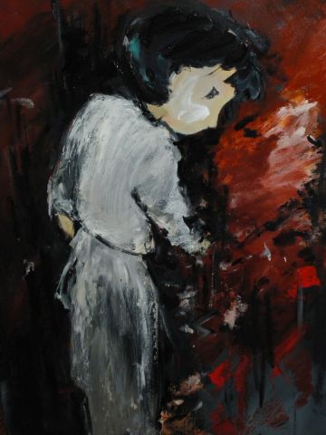 la femme en blanc - Peinture - josiane couret