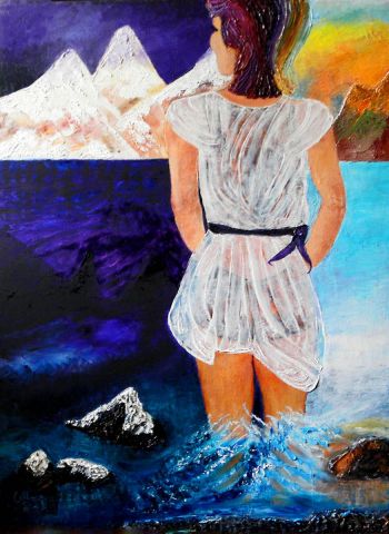 Peinture : PEINTURE de FEMME / Peinture à l'huile au couteau - monemaier Peinture : PEINTURE de FEMME / Peinture à l'huile au couteau - monemaier