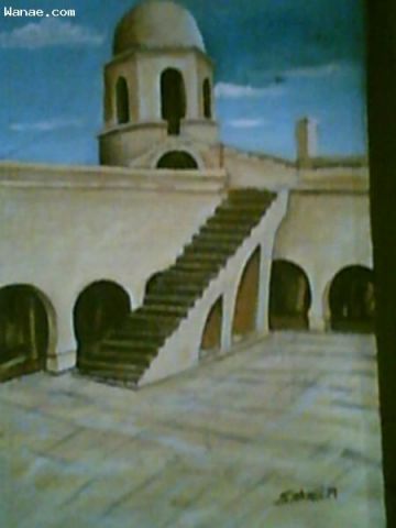 L'artiste SAKHRI - detail du rempart de sousse tunisie