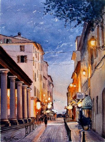 Ile Rousse de nuit - Peinture - Marcel BOOS