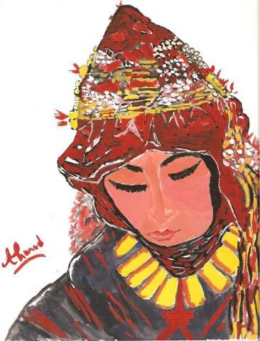 Femme de Ait Hdiddou - Peinture - amidou