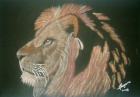 L'artiste elisabeth rouzaire - le lion