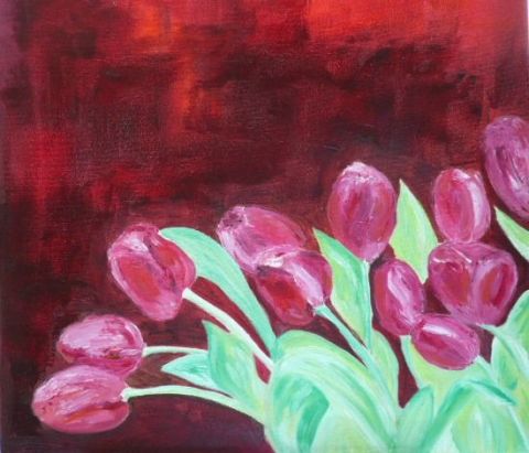 L'artiste Catherine CHAIX - Tulipes en coin