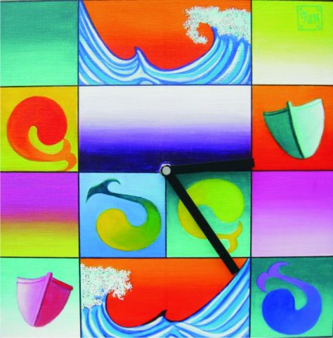 Pendule - Peinture - Fan Poisson Pendule - Peinture - Fan Poisson