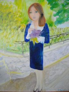 Voir cette oeuvre de madeleine gendron: Jeune fille au bouquet de lilas. Madeleine Gendron© Tous droits réservés.