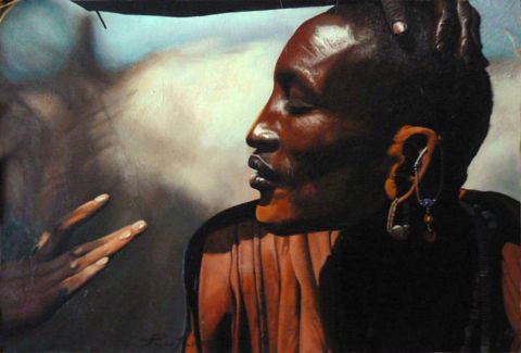 Massaï - Peinture - Aurore