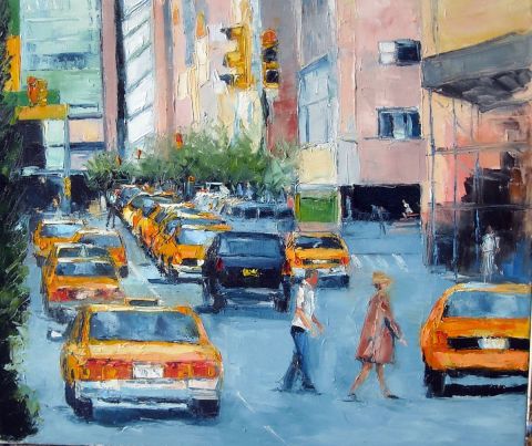 MANHATTAN et ses taxis - Peinture - Veronique LANCIEN