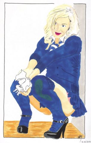 Chaussettes bleues - Dessin - Arsene Gully