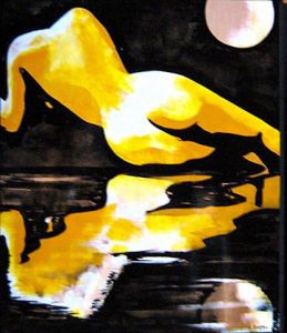 Peinture de andre bourdin: reflets de lune