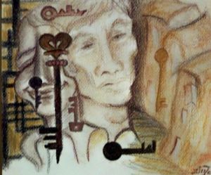 Peinture de JACQUELINE SARAH UZAN: l'homme enfermé