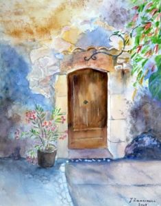 Peinture de Joanna Zimmermann: porte ancienne