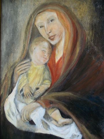 vierge et l'enfant - Peinture - als