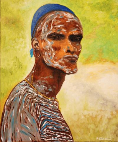 Guerrier Massaï - Peinture - THEILE-CLAUSS Isabelle