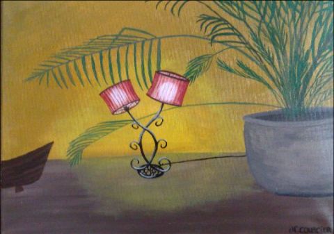 La lampe - Peinture - Nathalie Courcier