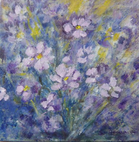 Fleurs mauves - Peinture - Suzanne ACCARIES