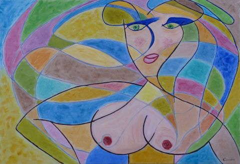 Femme puzzle - Peinture - carlasamuse