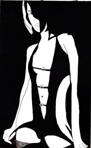 Noir et blanc Maillot - Peinture - Arsene Gully