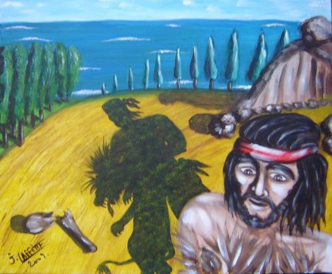 Peinture : Hercule et le lion de Némée - LAFFITTE Jacky Peinture : Hercule et le lion de Némée - LAFFITTE Jacky