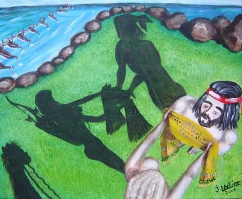 Peinture : Hercule et la ceinture d'Hippolyte - LAFFITTE Jacky Peinture : Hercule et la ceinture d'Hippolyte - LAFFITTE Jacky