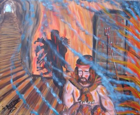 Peinture : Hercule et Cerbère - LAFFITTE Jacky Peinture : Hercule et Cerbère - LAFFITTE Jacky