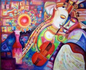 Voir le détail de cette oeuvre: Couple au violon