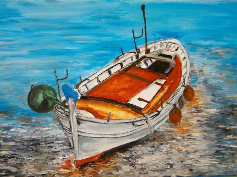 la barque rouge - Peinture - chris83