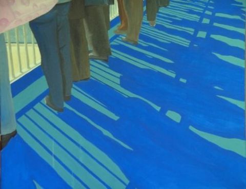 L'artiste Paule Brajkovic - bleu ombre 2