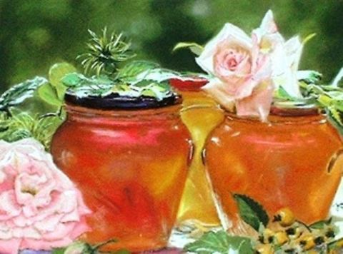 Confiture de pétales de roses - Peinture - Jacqueline HAUTBOUT Confiture de pétales de roses - Peinture - Jacqueline HAUTBOUT