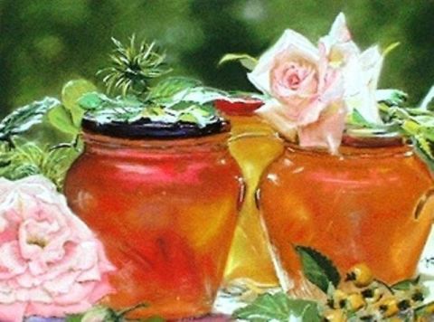Confiture de pétales de roses - Peinture - Jacqueline HAUTBOUT