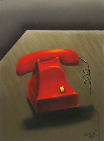 L'artiste BETTY-M peintre - Téléphone rouge