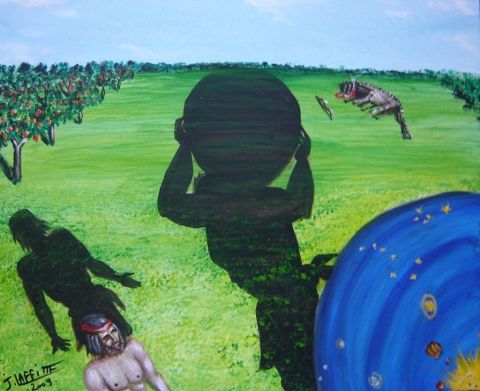 Peinture : Hercule et les pommes d'or des Hespérides - LAFFITTE Jacky Peinture : Hercule et les pommes d'or des Hespérides - LAFFITTE Jacky